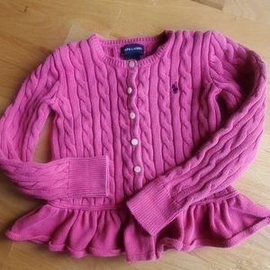 Ralph Lauren Girl's Pink Cable Sweater, sz 6x